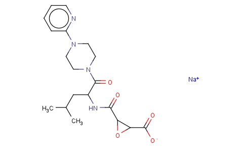 OXIRANECARBOXYLIC ACID, 3-(((3-METHYL-1-((4-(2-PYRIDINYL)-1-PIPERAZINY L)CARBONYL)BUTYL)AMINO)CARBON